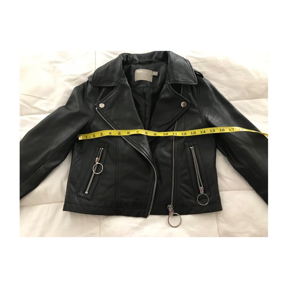 ASOS faux leather biker jacket black size 2